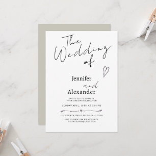 Faire-part de mariage de calligraphie moderne mini
