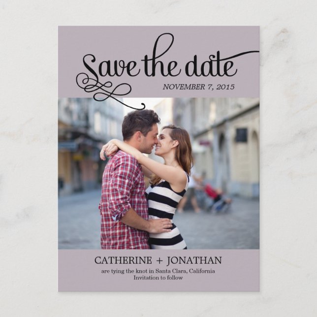 Faire-part de mariage de calligraphie moderne - Pr (Devant)