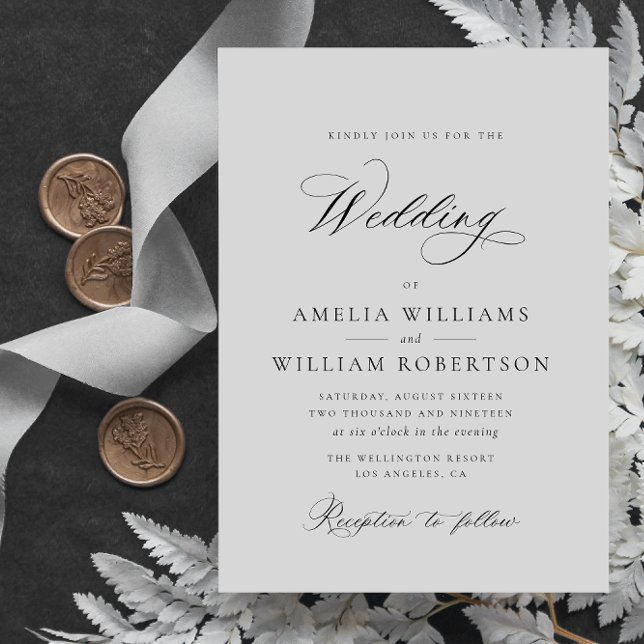 faire-part de mariage de calligraphie noire simple (Créateur téléchargé)