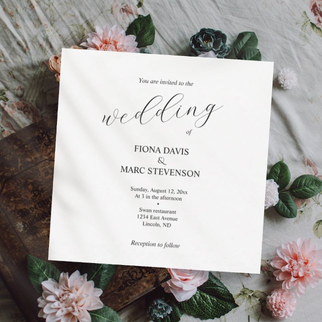Faire-part de mariage de calligraphie simple et él (Créateur téléchargé)