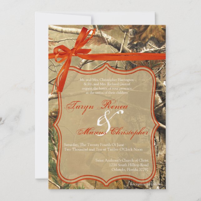 faire-part de mariage de Camoflouge Camo des (Devant)