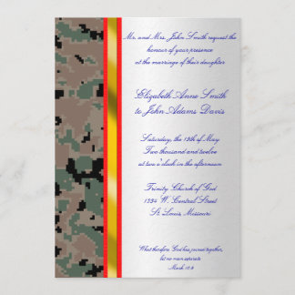 Faire-part de mariage de camouflage numérique mari