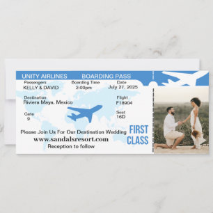 Faire-part de mariage de carte d'embarquement