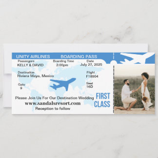 Faire-part de mariage de carte d'embarquement