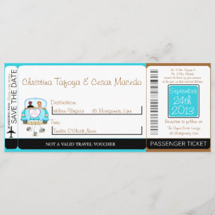 Faire-part de mariage de carte d'embarquement de