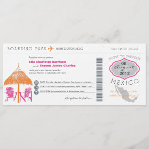 Faire-part de mariage de carte d'embarquement du