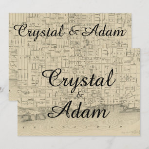 Faire-part de mariage de carte Vintage Russe Toron