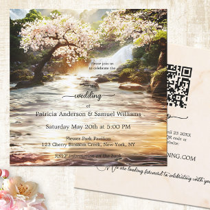 Faire-part de mariage de cascade Cherry Blossom