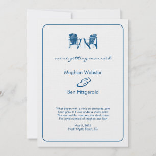 Faire-part de mariage de chaises Adirondack