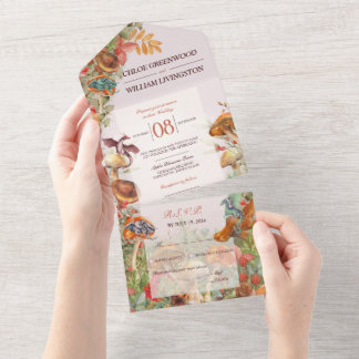 Faire-part de mariage de champignons magiques et d