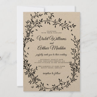 Faire-part de mariage de charme Woodland