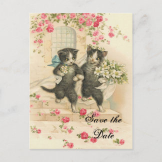 Faire-part de mariage de chatons victoriens