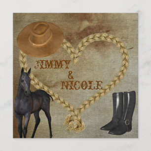 FAIRE-PART DE MARIAGE de cheval de PAYS