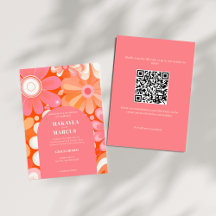 Faire-part de mariage de code QR Arch Gras Rétro
