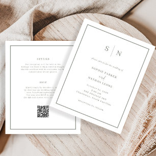 Faire-part de mariage de code QR budget minimal et