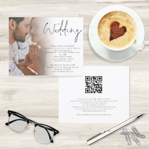 Faire-part de mariage de code QR de la photo de sc