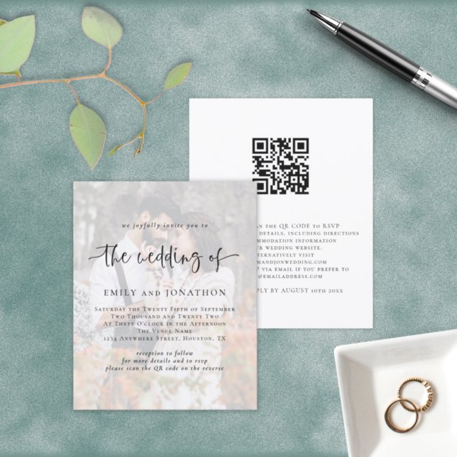 Faire-part de mariage de code QR de l'Arrière - pl (Créateur téléchargé)