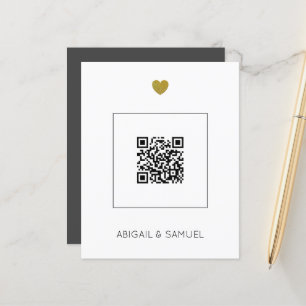 Faire-part de mariage de code QR gris foncé du bud