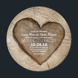 Faire-part de mariage de coeur de bois sculpté rus<br><div class="desc">Faire-part de mariage de coeur en bois sculpté. Les deux côtés de l'invitation ont cette texture de bois vif. Il est parfait, invitation extraordinaire pour votre mariage de grange! — Tous les éléments de conception créés par Jinaiji. Veuillez consulter la section "Collection de Mariages campagnards Wood Heart" pour obtenir des...</div>