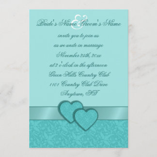 Faire-part de mariage de coeurs de ruban et de