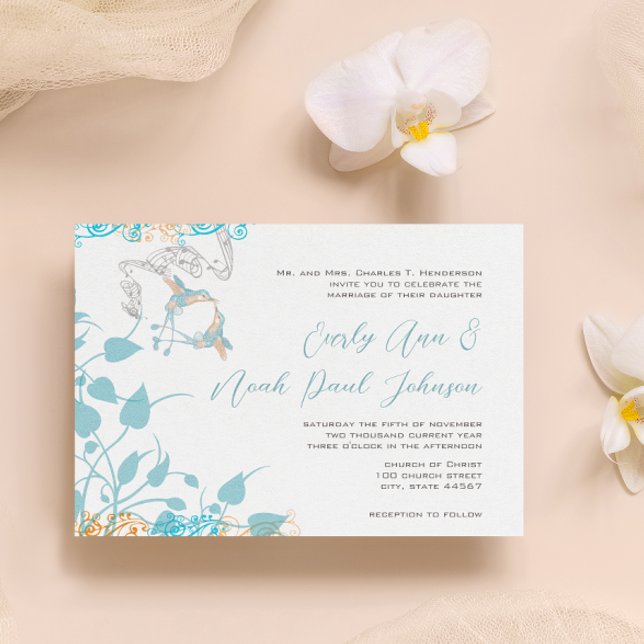 Faire-part de mariage de colibri musical (Créateur téléchargé)