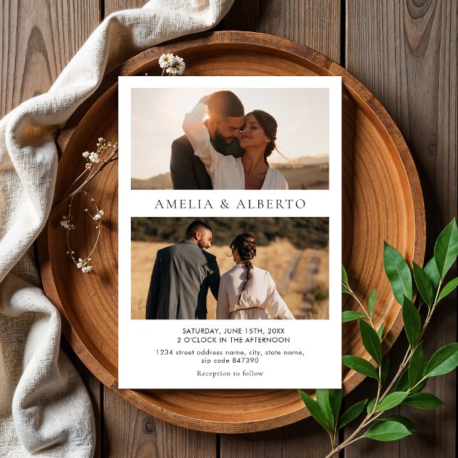 Faire-part de mariage de collage photo moderne (Créateur téléchargé)