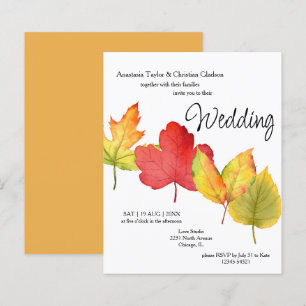 Faire-part de mariage de congés d'automne du budge