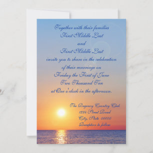 Faire-part de mariage de coucher du soleil