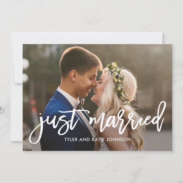 Faire-part de Mariage de couleur modifiable de cha (Devant)