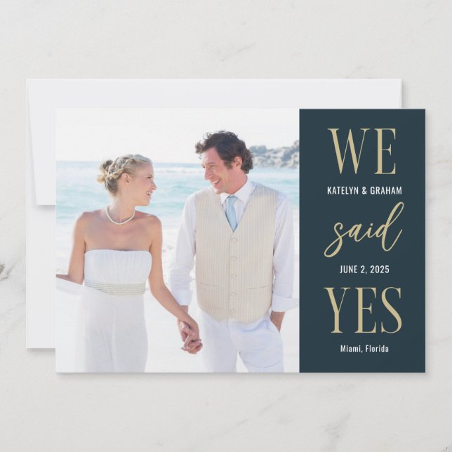 Faire-part de Mariage de couleur modifiable de typ (Devant)