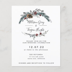 Faire-part de mariage de couronne de fleurs   Flye