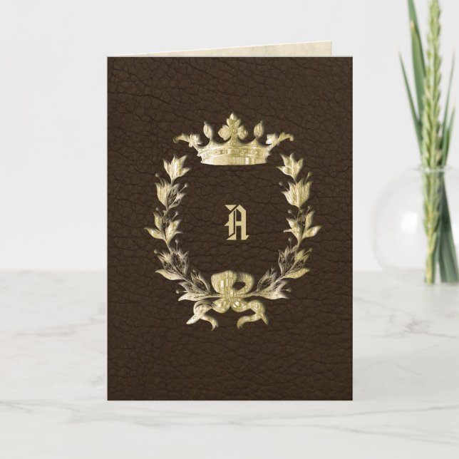 Faire-part de mariage de couronne de monogramme co (Devant)