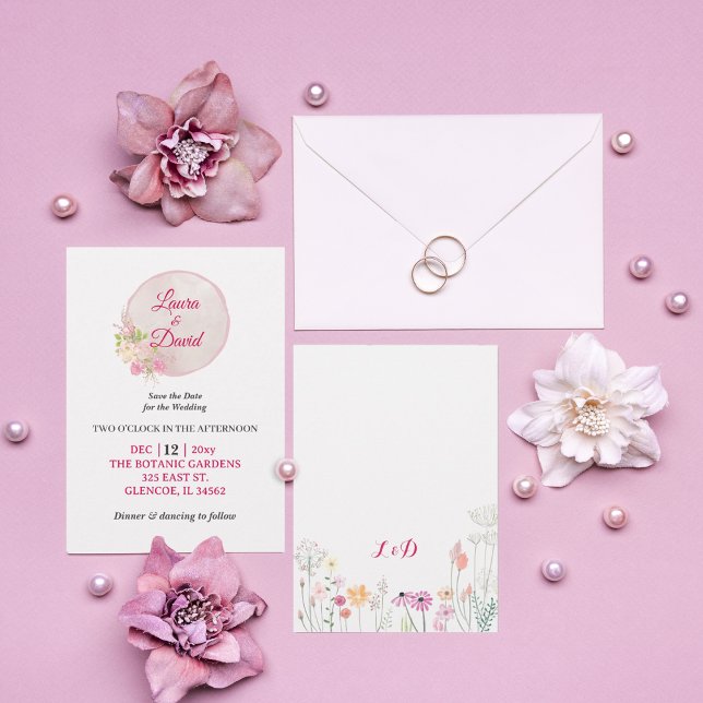 Faire-part de mariage de couronne de roses rouges (Créateur téléchargé)