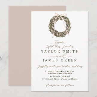 Faire-part de mariage de couronne d'hiver
