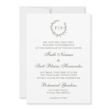 Faire-part de mariage de couronnes vertes