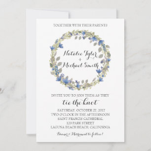 Faire-part de mariage de courroie d'aquarelle flor