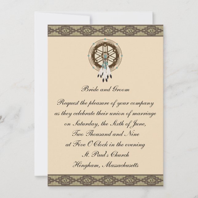 Faire-part de mariage de coutume de Dreamcatcher (Devant)