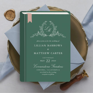 Faire-part de mariage de couverture du livre monog