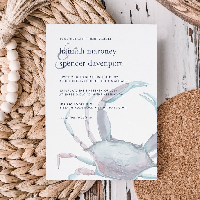 Faire-part de mariage de crabe bleu (Créateur téléchargé)