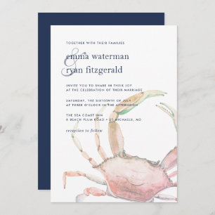 Faire-part de mariage de crabe rouge