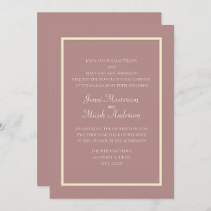 Faire-part de mariage de crème Rose rose moderne