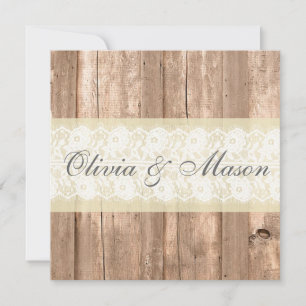 Faire-part de mariage de Crème rustique Chic Shabb