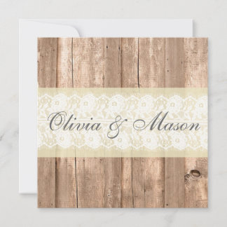 Faire-part de mariage de Crème rustique Chic Shabb