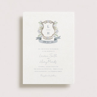 Faire-part de mariage de crête florale du printemp