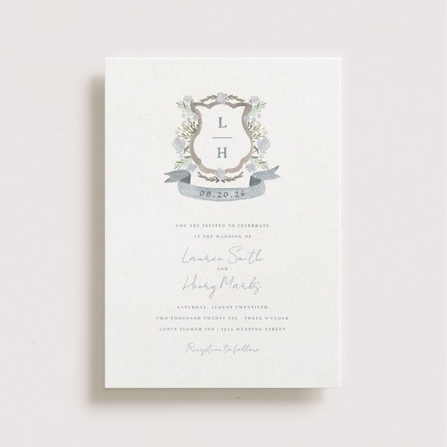 Faire-part de mariage de crête florale du printemp (Créateur téléchargé)