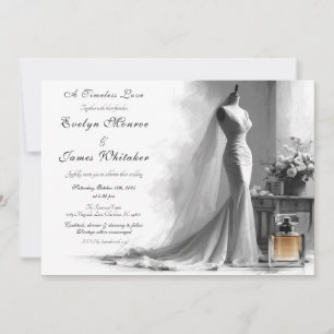 Faire-part de mariage de croquis romantique Vintag