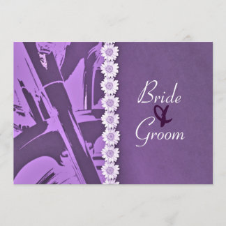 Faire-part de mariage de cycliste Purple Leather &