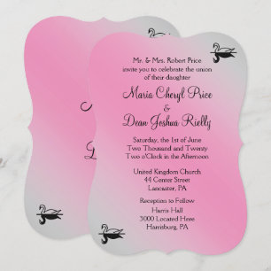 Faire-part de mariage de cygne 5 po x 7 po