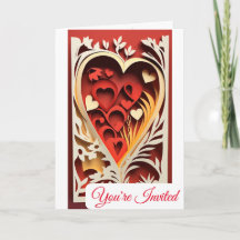 faire-part de mariage de découpe papier 3D