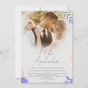 Faire-part de mariage de dentelle florale moderne 